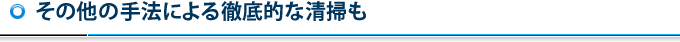 その他の手法による徹底的な清掃も